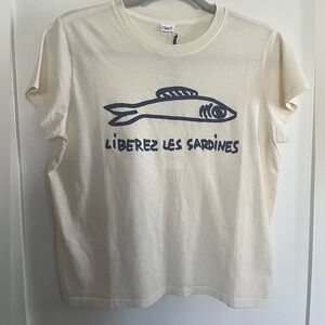 NWT Clare V Liberez Les Sardines T-shirt Sz S